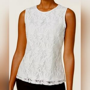NWT 3X Kasper Sleeveless Lace Blouse